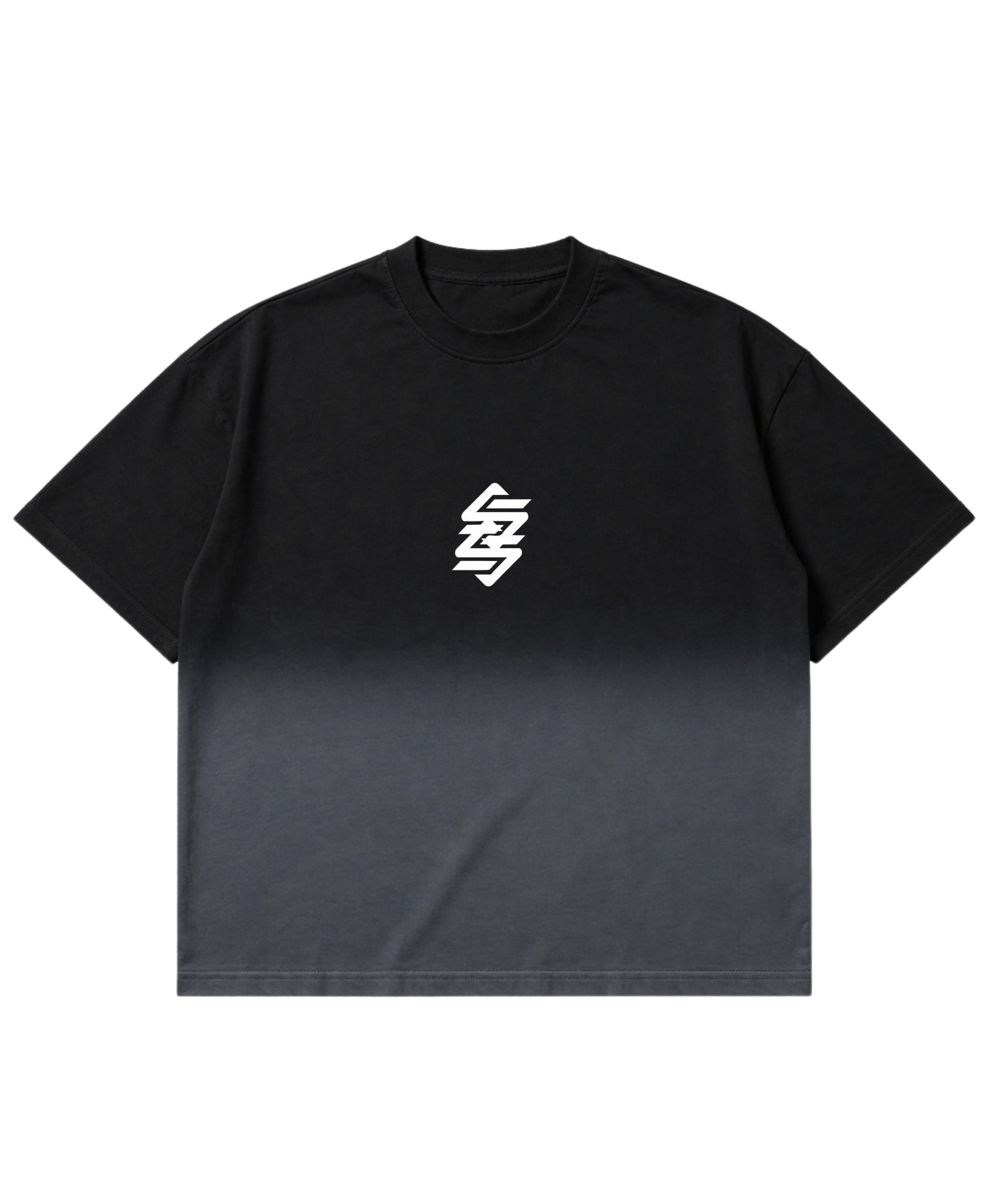 Black Ombré Wash Boxy Fit T-shirt Front Design